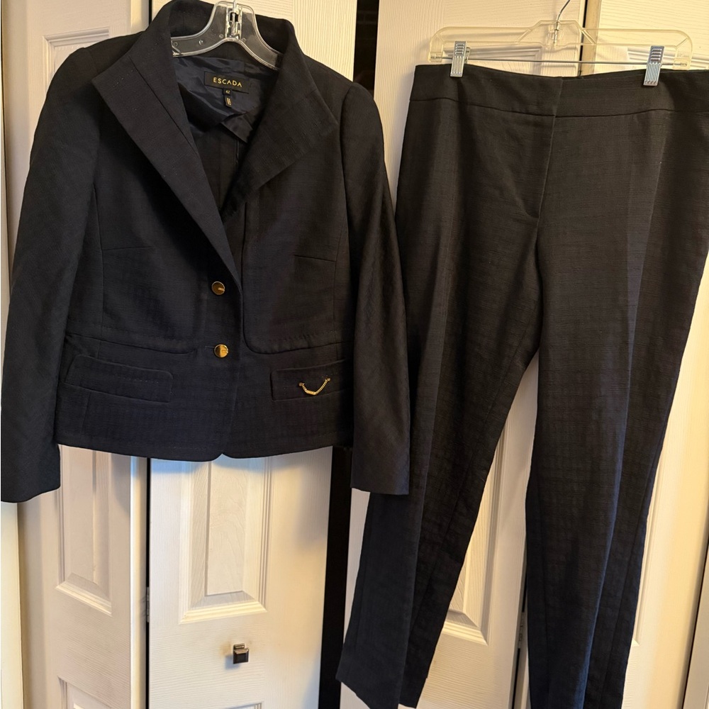 Escada Dark Navy Blue Suit Set